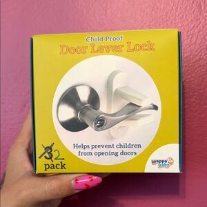 Child Proof Door Lever Lock - Silver